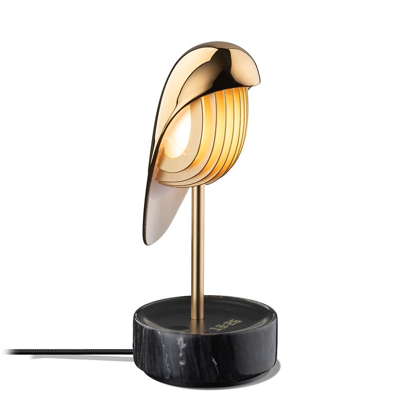 CHIRP Birdsong Timepiece-Mirror Gold - โคมไฟ - เครื่องลายคราม สีทอง
