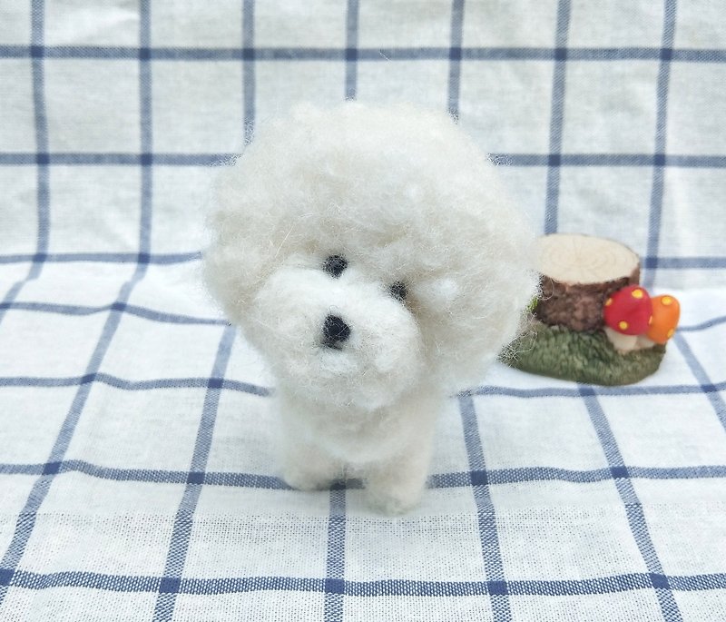 客製化禮物 羊毛氈 寵物 復刻 仿真 狗狗 - 比熊犬 站姿 植毛款 - 其他 - 羊毛 白色