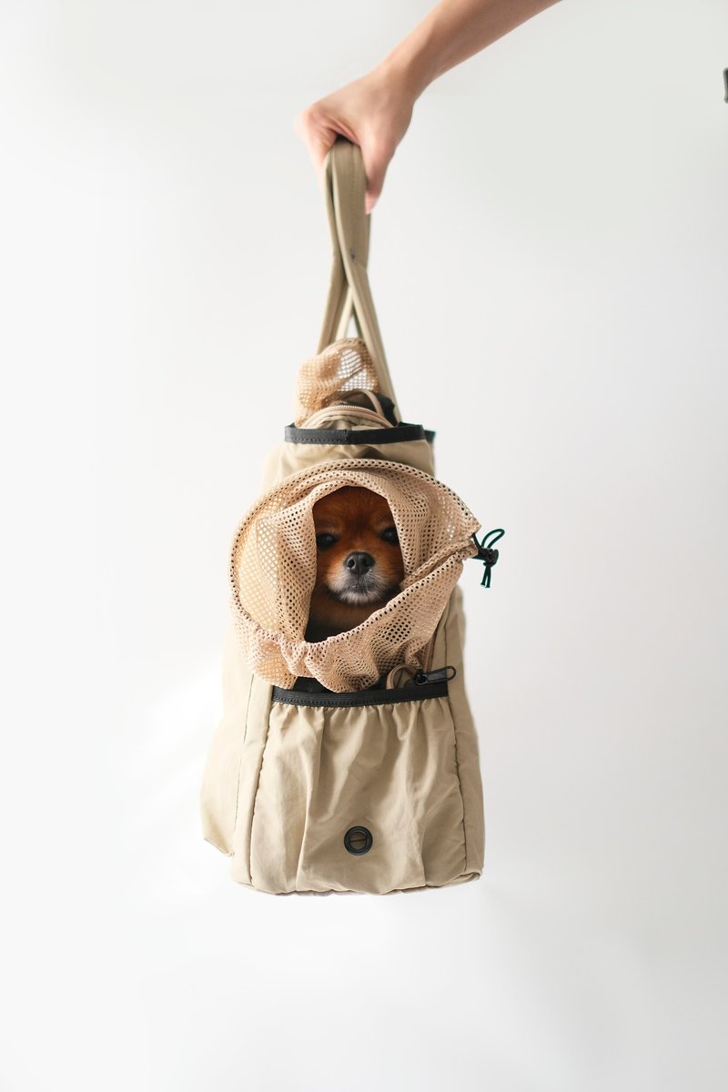 MONGSTER TOTE 3.0 超輕便寵物袋 - 卡其色 - 寵物推車/寵物背包/外出籠 - 尼龍 卡其色