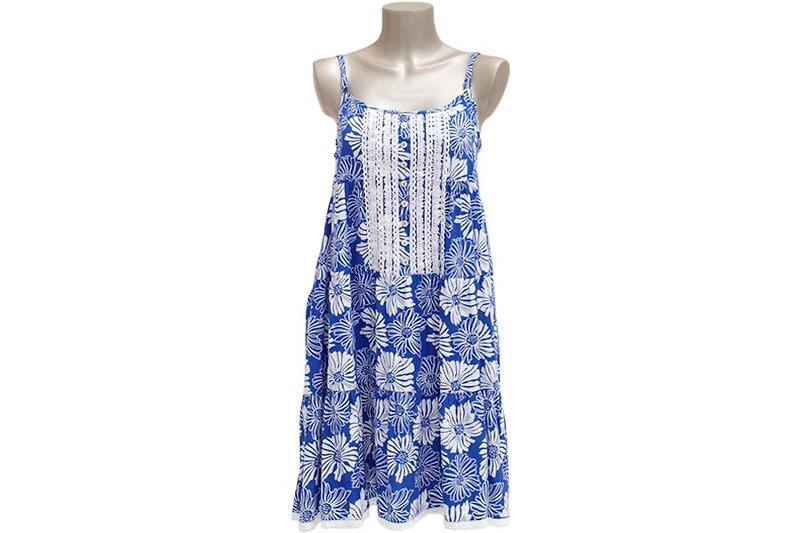 New! San Flower lace dress <Blue> - One Piece Dresses - Other Materials Blue