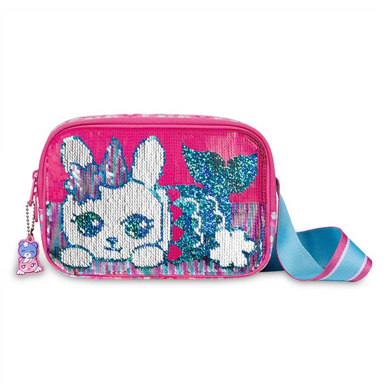 Tiger Family FunTime Sequin Crossbody Bag- Sweetheart Rabbit - กระเป๋าแมสเซนเจอร์ - เส้นใยสังเคราะห์ สึชมพู