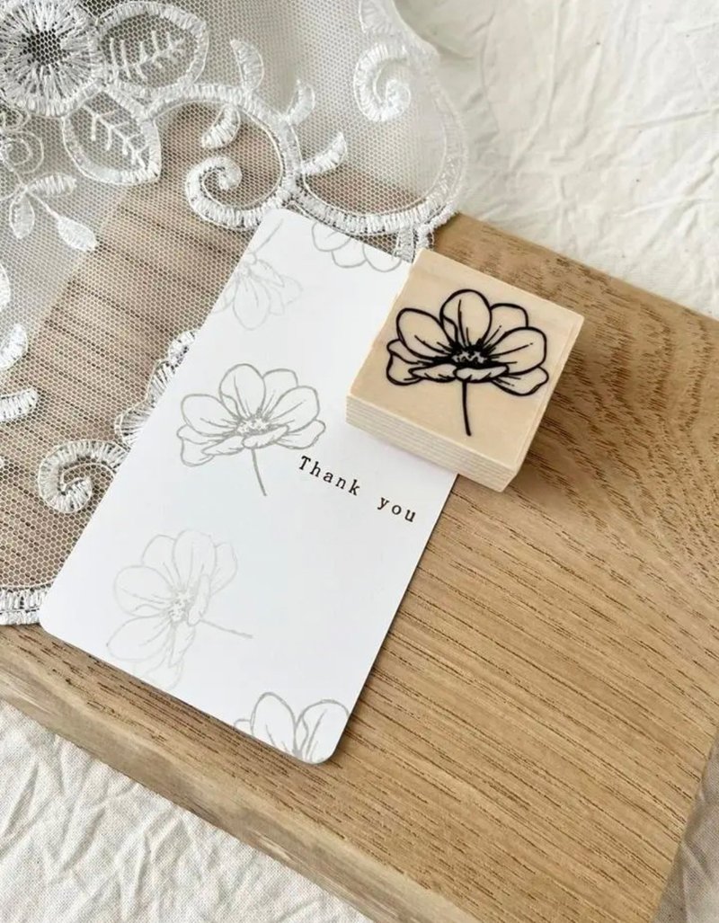 rubber STAMP【 Flower  stamp 】wood STAMP - ตราปั๊ม/สแตมป์/หมึก - ยาง 