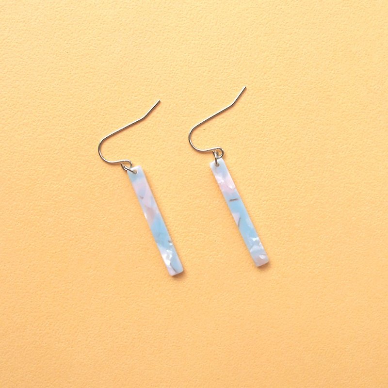Minimalist Columnar Linear Earrings_ Clouds... Simple, stylish, stylish, popular, elegant, acetic acid - Earrings & Clip-ons - Other Materials Pink