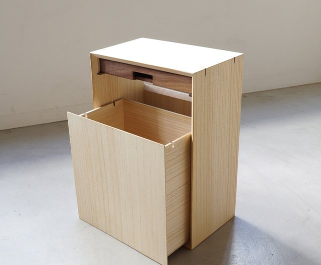 桐と無垢材のダストボックス　ごみ箱　ゴミ箱　木製　無垢材　ウォルナット fit=scale-down,w=1200