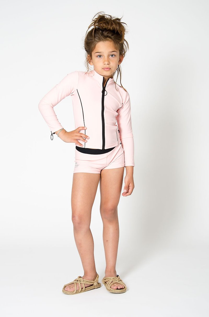 【北歐童裝】瑞典兒童四角泳褲海灘褲_粉紅色(限量) - 兒童泳衣 - 橡膠 粉紅色