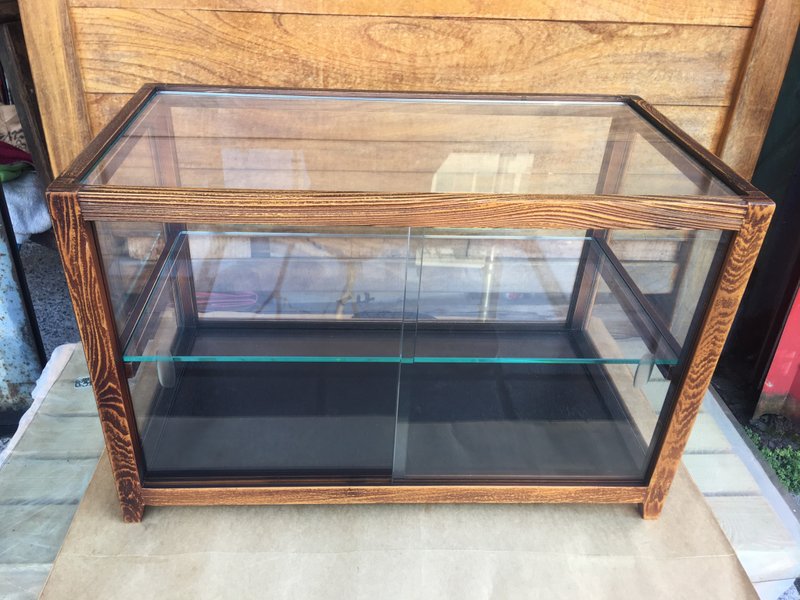 Taiwanese cypress glass snack cabinet/sliding door style - Storage - Wood 