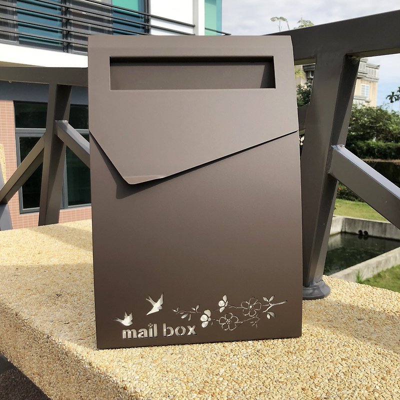 The top Stainless Steel flower and bird mailbox combines durability and exquisiteness - เฟอร์นิเจอร์อื่น ๆ - สแตนเลส สีนำ้ตาล