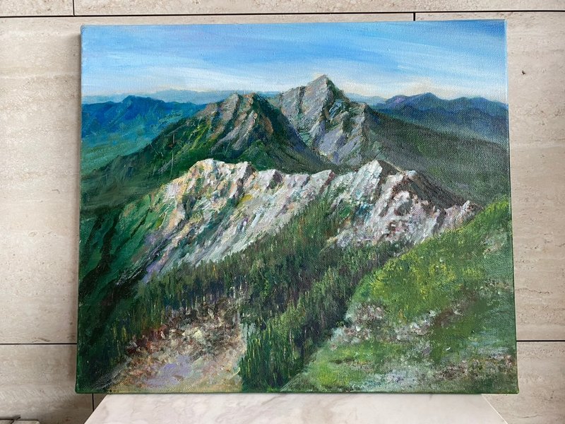 遠峰之境 - 山景油畫 手繪原作 風景掛畫 - 海報/掛畫/掛布 - 棉．麻 