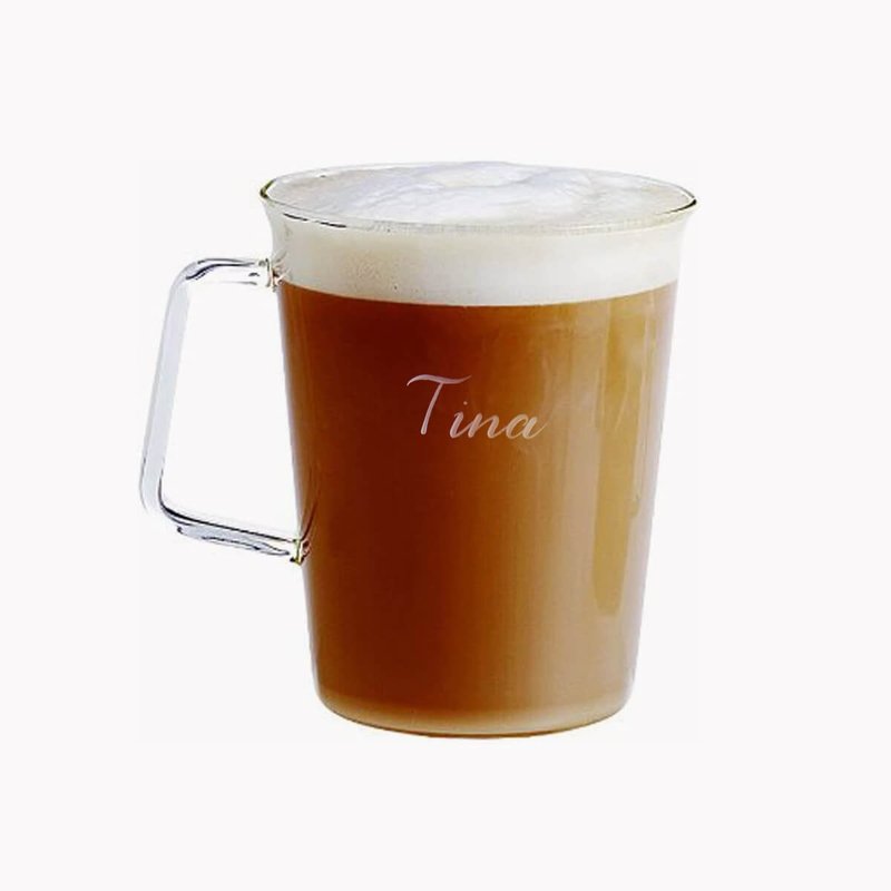 430cc【日本Kinto】CAST 耐熱拿鐵咖啡杯客製刻字 - 咖啡杯/馬克杯 - 玻璃 咖啡色