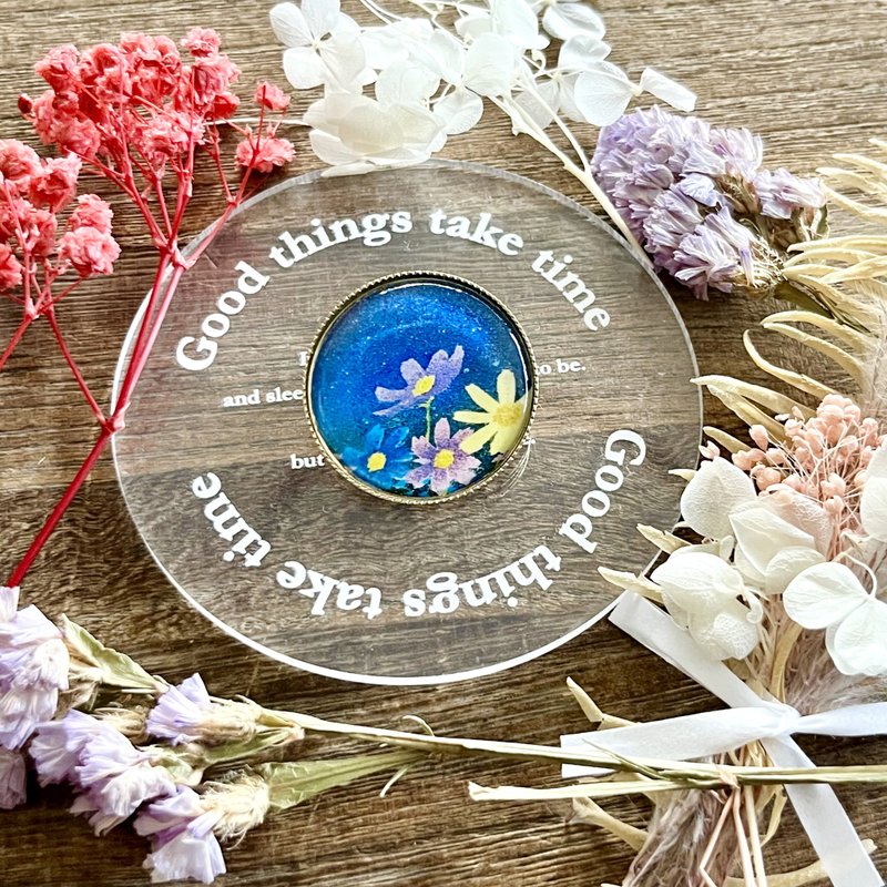 風景畫胸針宇宙太空花痴 - 胸針 - 樹脂 