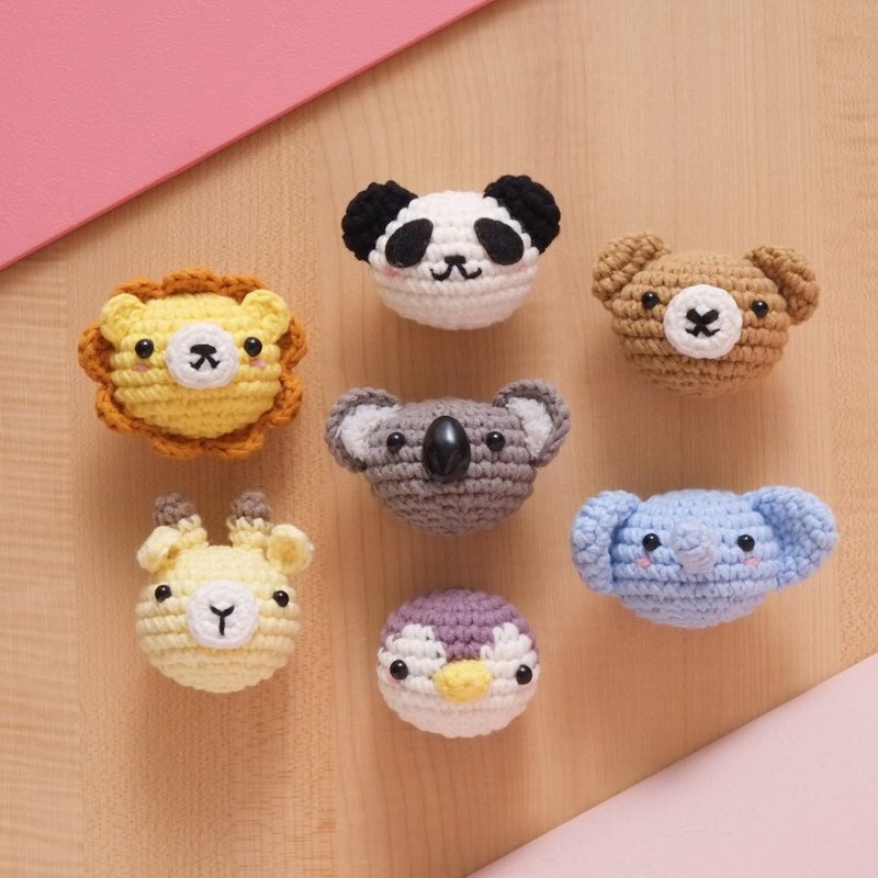 【DIY材料包】療癒系小動物 動物園篇 - 編織/刺繡/羊毛氈/縫紉 - 其他材質 多色