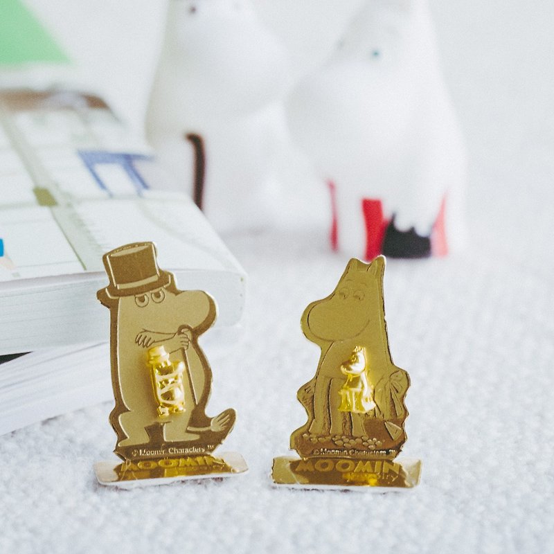 Moominpappa & Moominmamma Earrings  - Silver 925 plated with Gold - 耳環/耳夾 - 其他金屬 金色