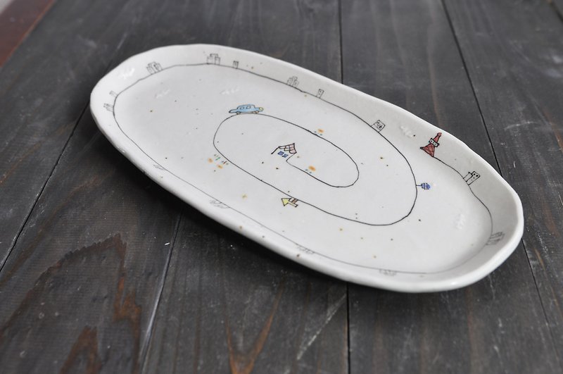 回り道の皿 daylight - 盤子/餐盤/盤架 - 陶 白色