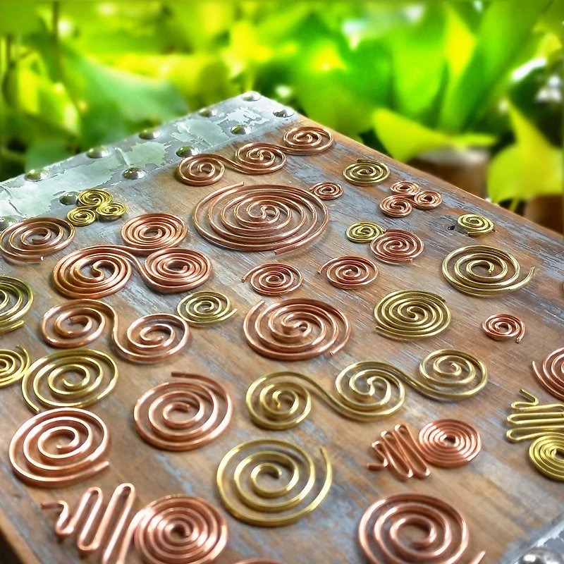 Bronze spiral set - สติกเกอร์ - โลหะ สีทอง