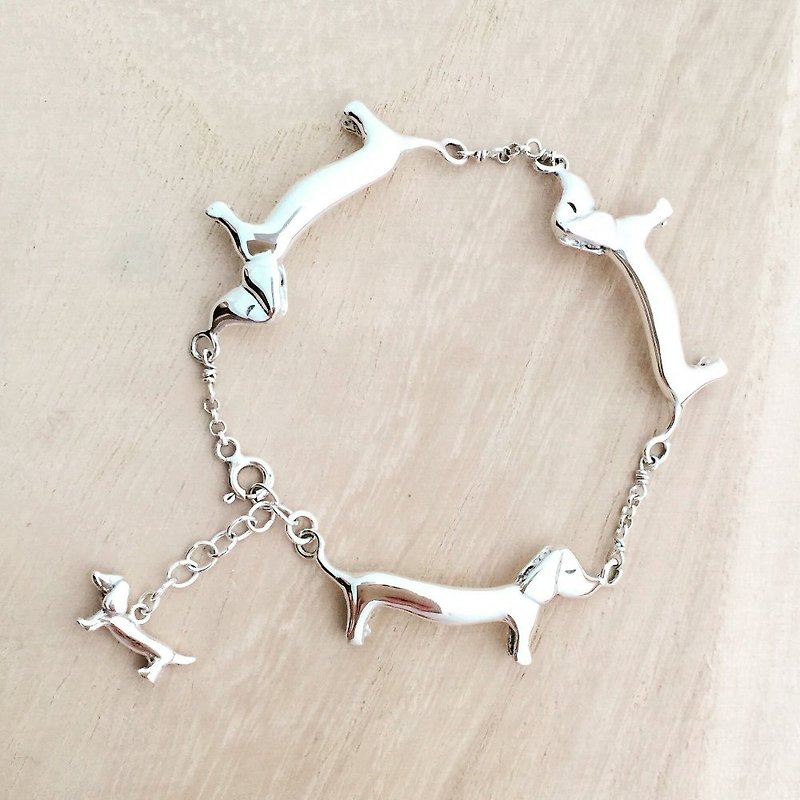 [Jewelry] Jin Xialin ‧ four intestinal bowel Silver Bracelet - Bracelets - Other Metals 
