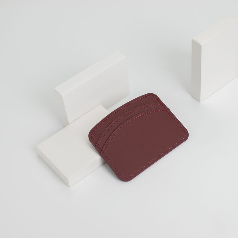 ARCH 2.0 card holder in Wine red - 錢包/皮夾/長短夾 - 真皮 紅色