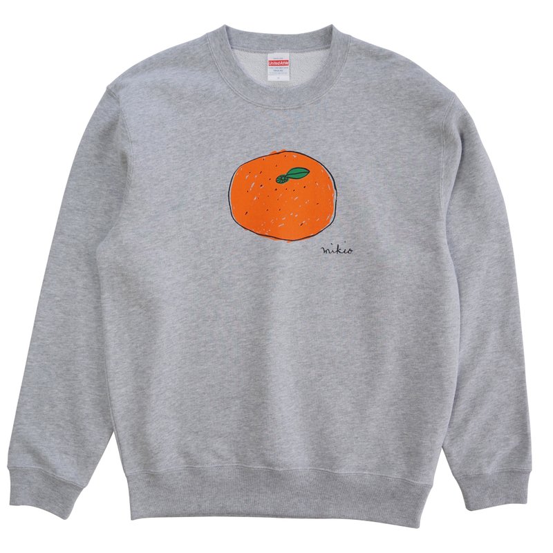 Mikan Adult's Sweatshirt Gray 橘子 Tangerine - Women's Tops - Cotton & Hemp Gray