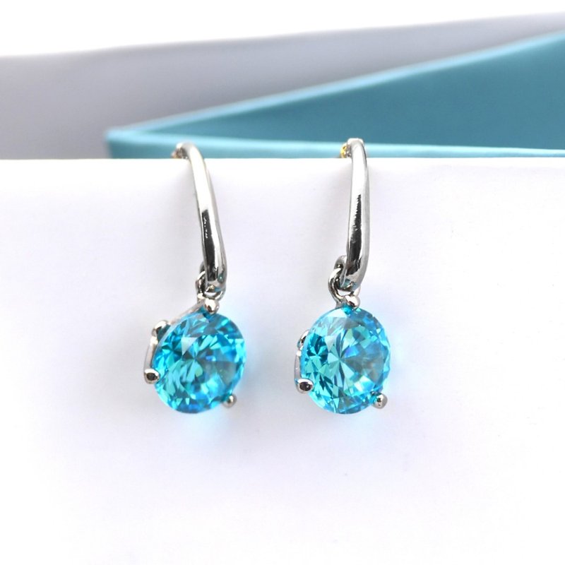 Flora titanium earring - Earrings & Clip-ons - Other Metals Blue