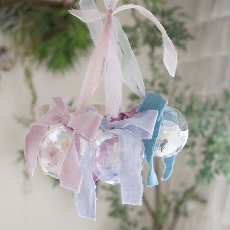 咲き編みぽんぽんのオーナメント - 乾燥花/永生花 - 其他人造纖維 多色