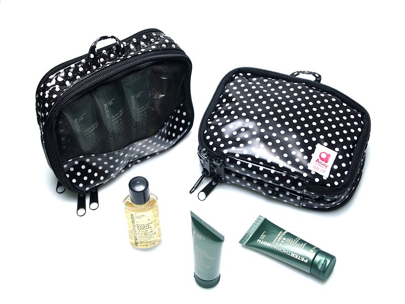 Mizutama sac Travel small pouch - Black - กระเป๋าเครื่องสำอาง - พลาสติก สีดำ