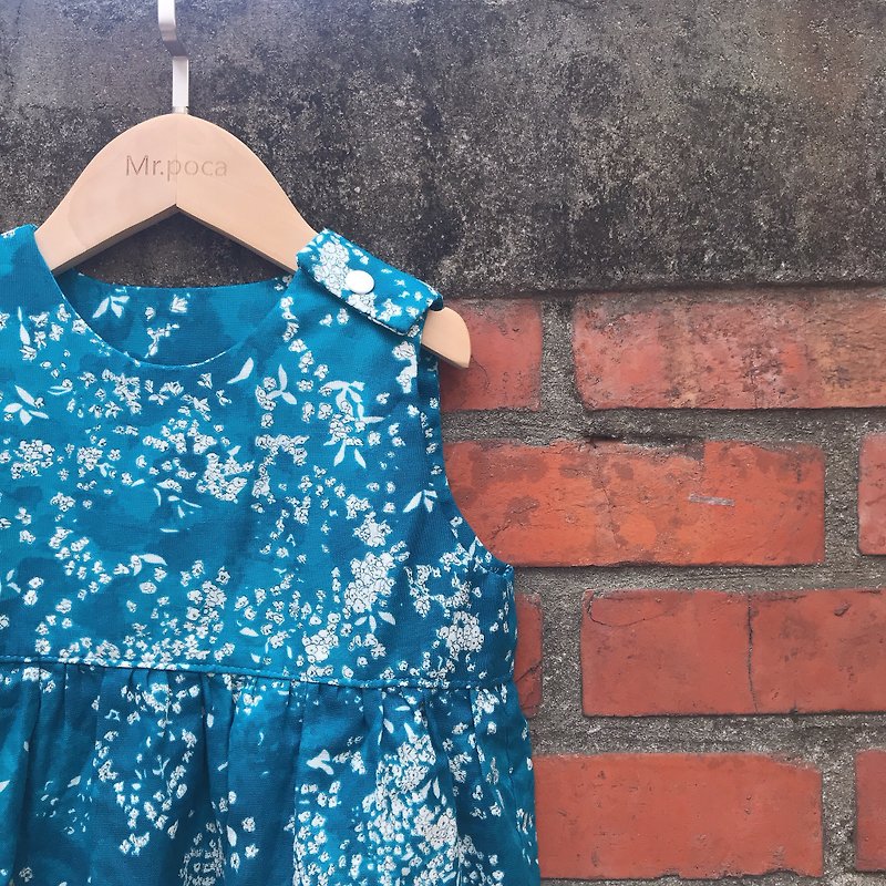 the fish tail baby dress - double gauze - กระโปรง - ผ้าฝ้าย/ผ้าลินิน สีน้ำเงิน