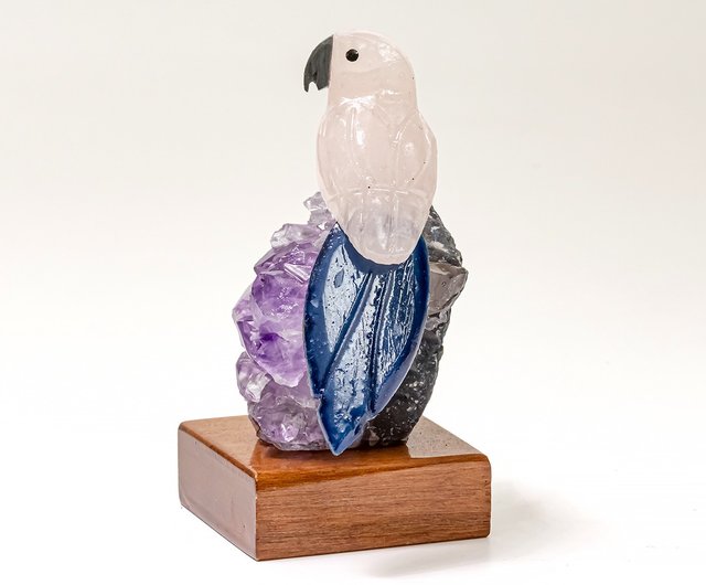 【石材彫刻】鳥と葉のオブジェ 伝統的な石彫刻 鳥と葉のオブジェ