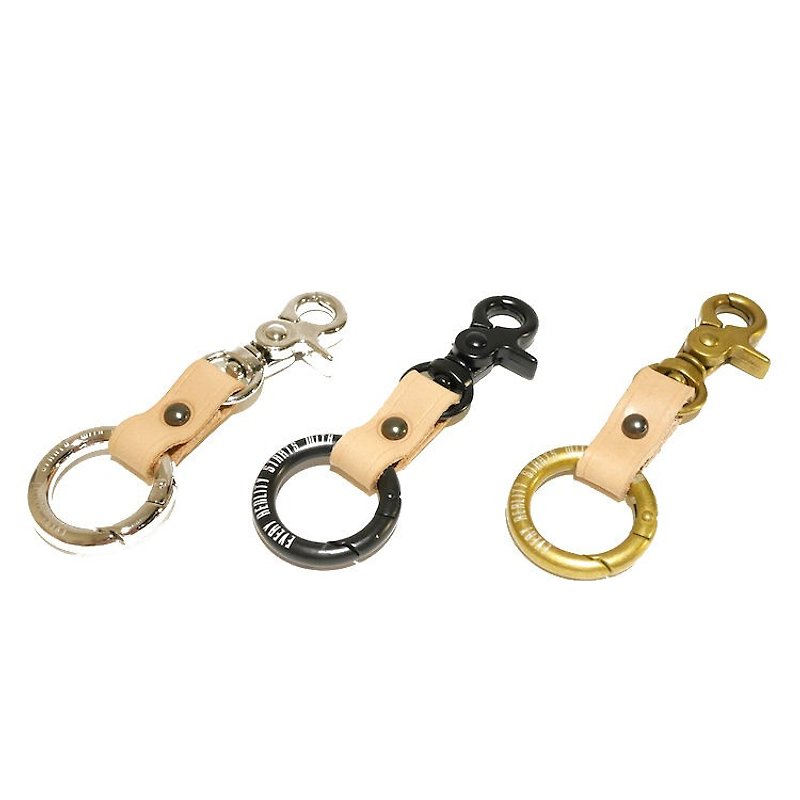 Italian leather colors Twill Ding Mao key rings - ที่ห้อยกุญแจ - หนังแท้ สีส้ม