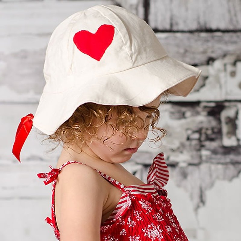 Italian Mondo Rotondo Red Love Sun Hat - Bibs - Other Materials Red