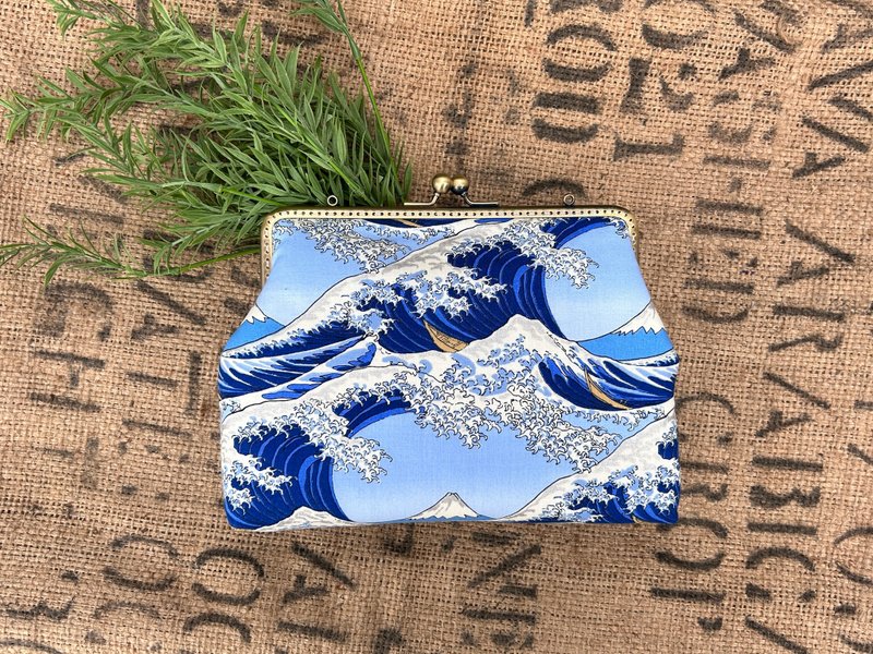 [Ukiyoe] square metal kiss lock bag#Mother's Day #vintage #Japanese style #cute - Messenger Bags & Sling Bags - Cotton & Hemp Green