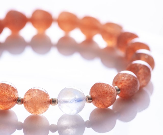 Golden Sunstone, Moonstone, 14K Gold Filled Findings Bracelet