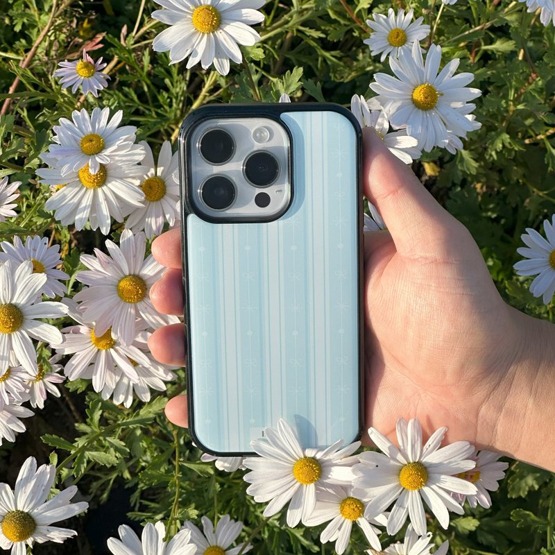 skyblue ribon stripe epoxy bumper case - เคส/ซองมือถือ - วัสดุอื่นๆ 