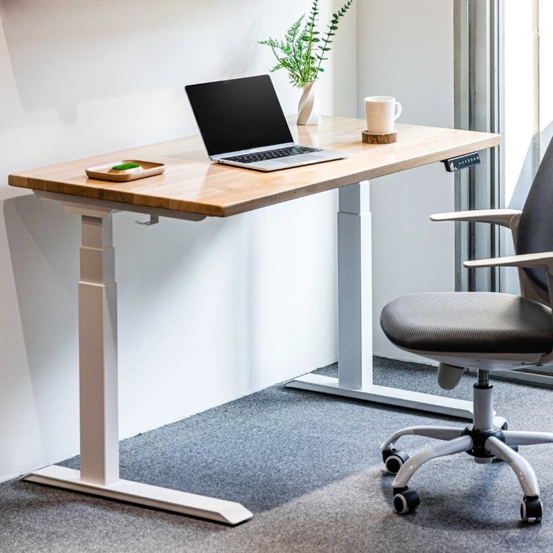 Live3 smart solid wood lift table 122cm small table / Humanconnect smart solid wood lift table - โต๊ะอาหาร - ไม้ ขาว