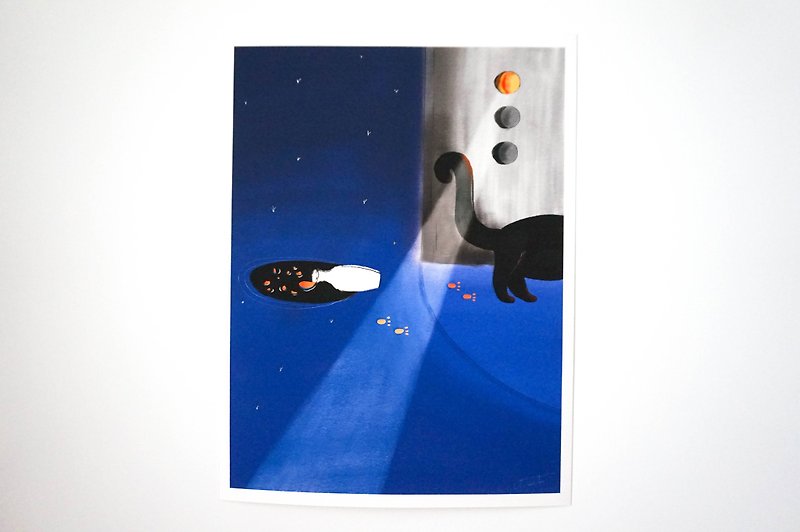 NIGHT FLOWS #4 | Original illustration art giclee decorative painting - Posters - Paper 