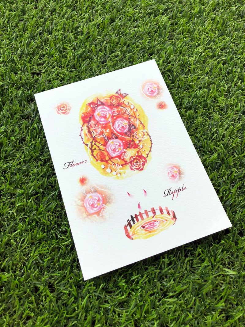watercolor postcard - การ์ด/โปสการ์ด - กระดาษ สีส้ม