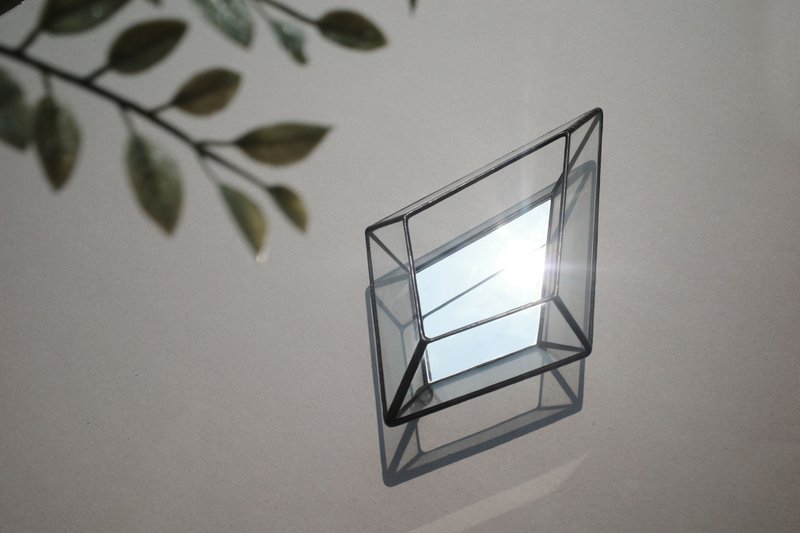 Prism-Four-sided polygon mirror/hanging mirror decoration hanging LUMIROOMI inlaid glass - Items for Display - Glass Transparent