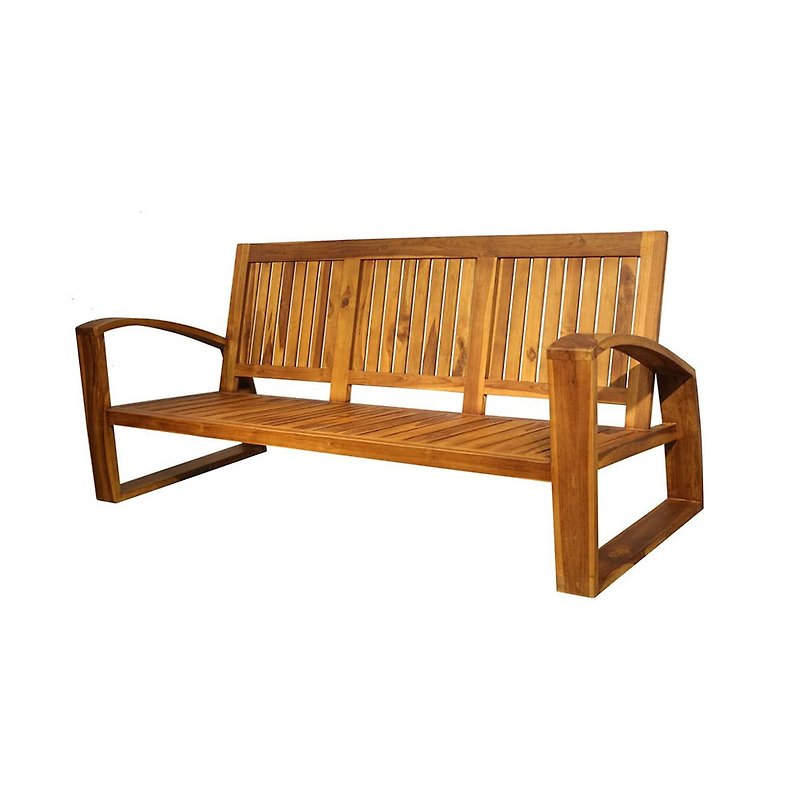 [Jidi City 100% teak furniture] RPLI001A teak curved armrest shape three-person chair not included - เก้าอี้โซฟา - ไม้ 