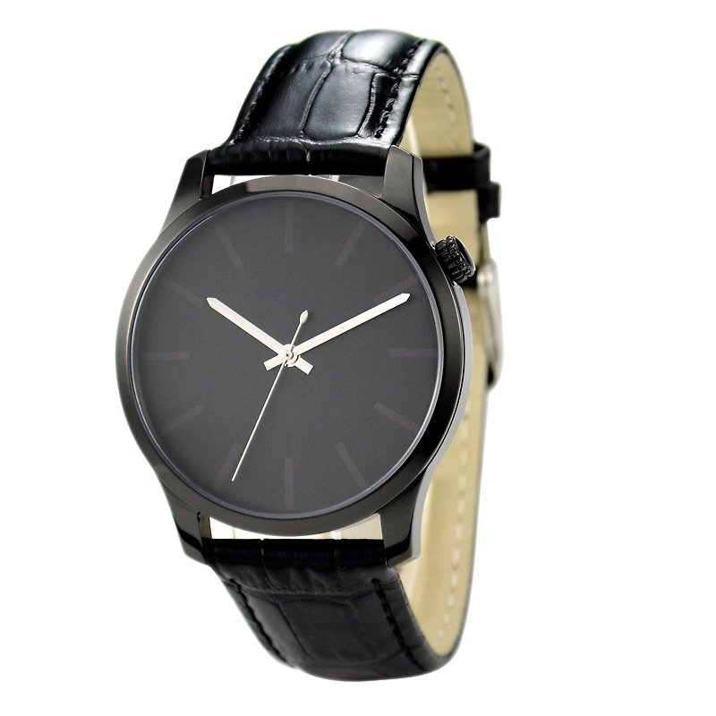 漠然とした時計（ブラック）ラージパックI全世界送料無料 - 腕時計 ユニセックス - ステンレススチール ブラック