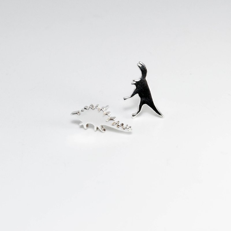 Little dinosaur earrings - Earrings & Clip-ons - Sterling Silver Silver