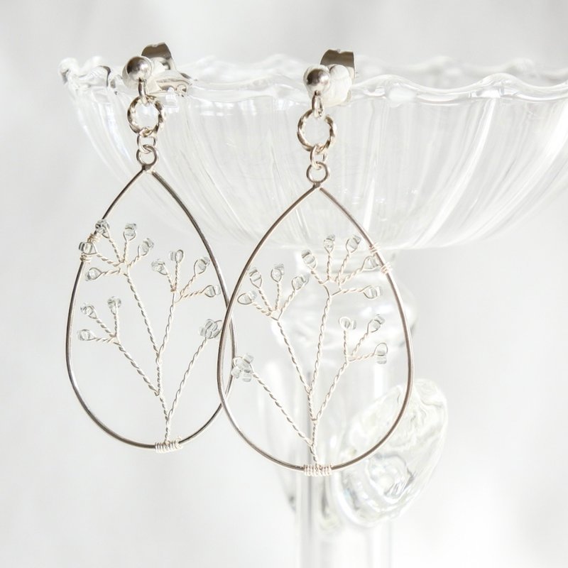 Hiyori (Kyōhi-iro)　wire accessory - 耳環/耳夾/耳骨夾 - 其他金屬 橘色
