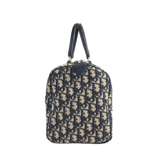 ChristianDior トロッターハンドバッグ レザー ジャガード 日本直送 名牌中古包 】Christian Dior クリスチャン ディオール