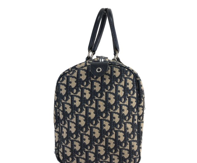 ChristianDior トロッターハンドバッグ レザー ジャガード 日本直送 名牌中古包 】Christian Dior クリスチャン ディオール