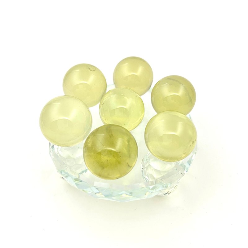 Lemon Topaz Ball Seven-Star Array | Crystal | Crystal Ball | Crystal Ornament - ของวางตกแต่ง - คริสตัล สีเหลือง