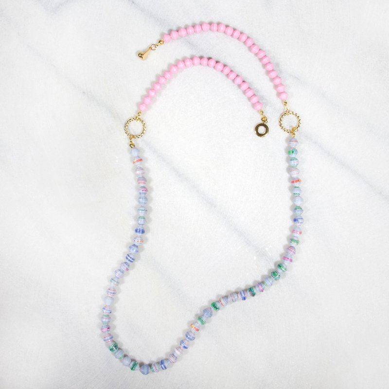 Bubblegum Soda necklace earrings set (necklace) - Necklaces - Paper Pink