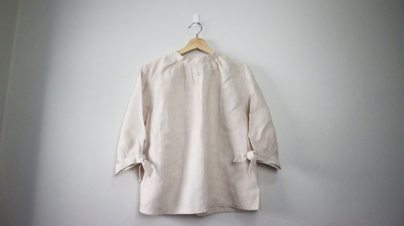Sheintieoff blouse in nature - 女上衣/長袖上衣 - 棉．麻 