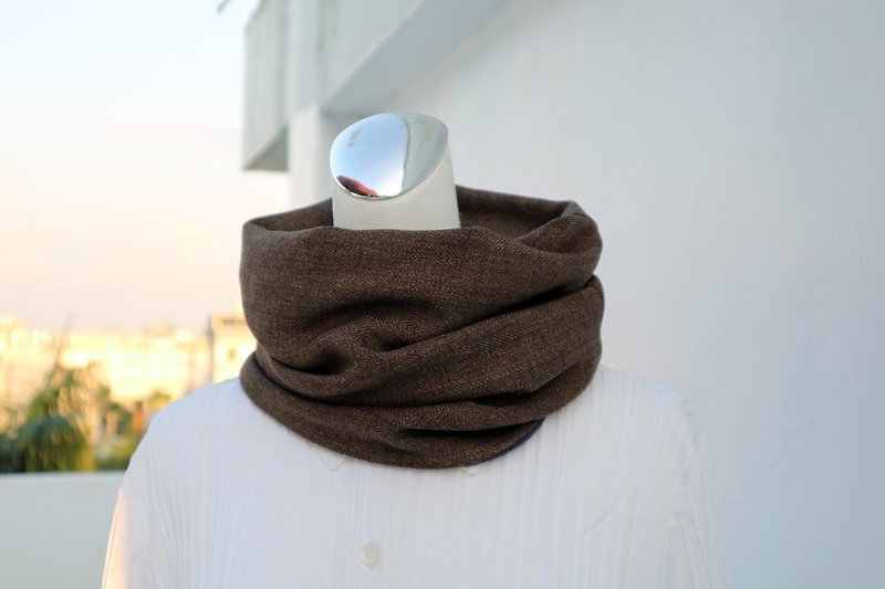 Coffee warm bib, short scarf, neck sleeve, double-sided and two-color, suitable for both men and women*SK* - ผ้าพันคอถัก - วัสดุอื่นๆ สีนำ้ตาล