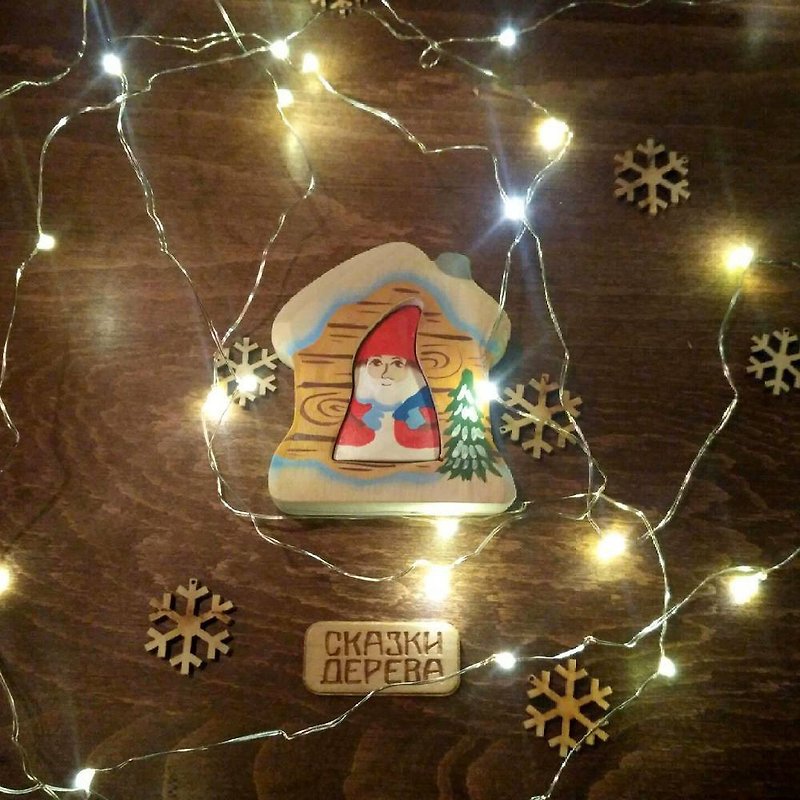 [Selected Gifts] Chunmu Fairy Tale Russian Cubes: Santa Claus in the House - ของเล่นเด็ก - ไม้ สีแดง