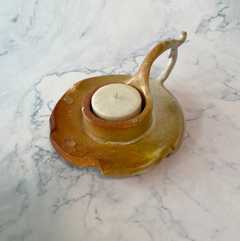 Hand-held candle holder - curly grass - Fragrances - Pottery Brown