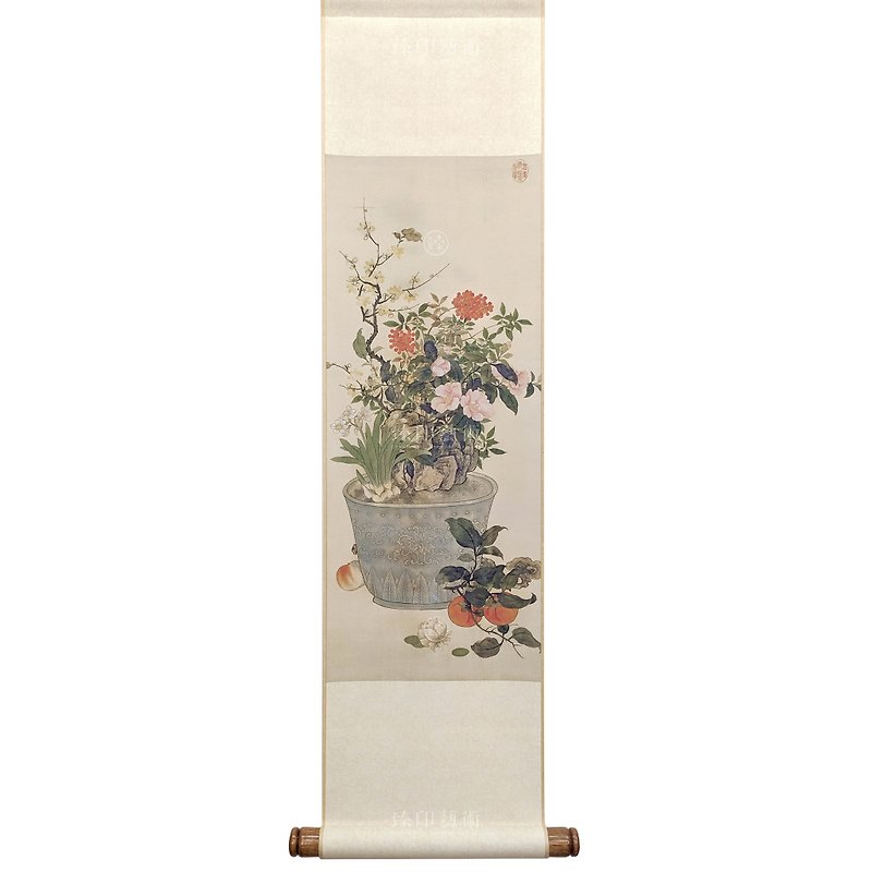 Picture of the New Year, Zhao Chang, Song Dynasty, Mini Scroll (L) - โปสเตอร์ - กระดาษ สีกากี