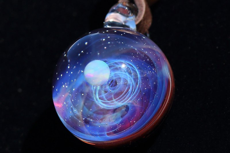 Spiral Galaxy Glass Pendant no. 863 - Chokers - Glass Purple
