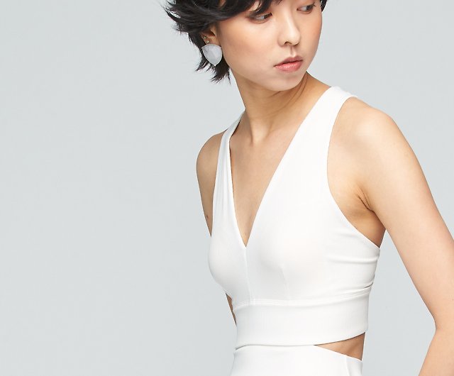 Ultracool-Deep V hollow cool bra dress (female)-quantum white - Shop VOUX  One Piece Dresses - Pinkoi